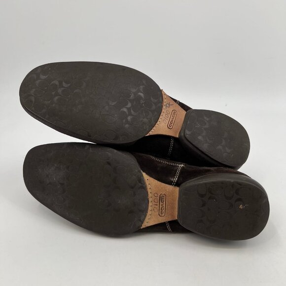 Coach Brown Italian-Made Suede Ankle Boots | Versatile for All Seasons - Picture 8 of 12